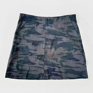 Sanctuary Skirt Womens Size Small Brown Camo Stretch Mini Zipper New